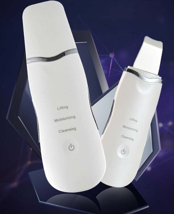 Ultrasonic Blackhead Remover and Exfoliator device for lifting, moisturizing, and cleansing skin with adjustable ultrasonic technology