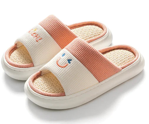 Couples Thick Bottom Cotton Linen Slippers for All Seasons