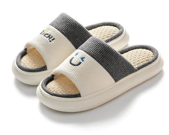 Couples Thick Bottom Cotton Linen Slippers for All Seasons