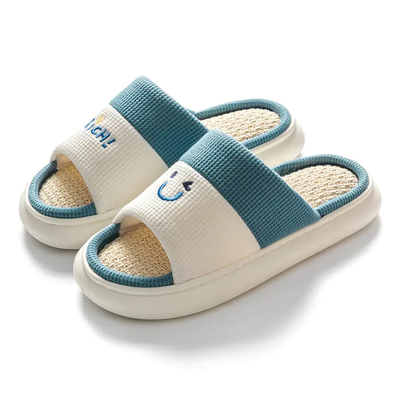 Couples Thick Bottom Cotton Linen Slippers for All Seasons