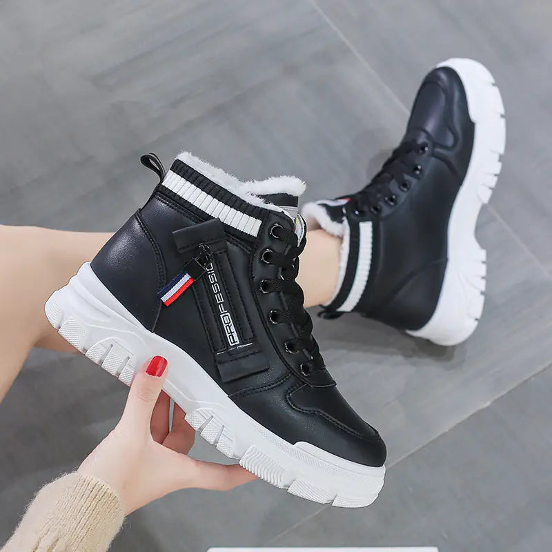 Simple High-Top Women's Leather Fashion Boots