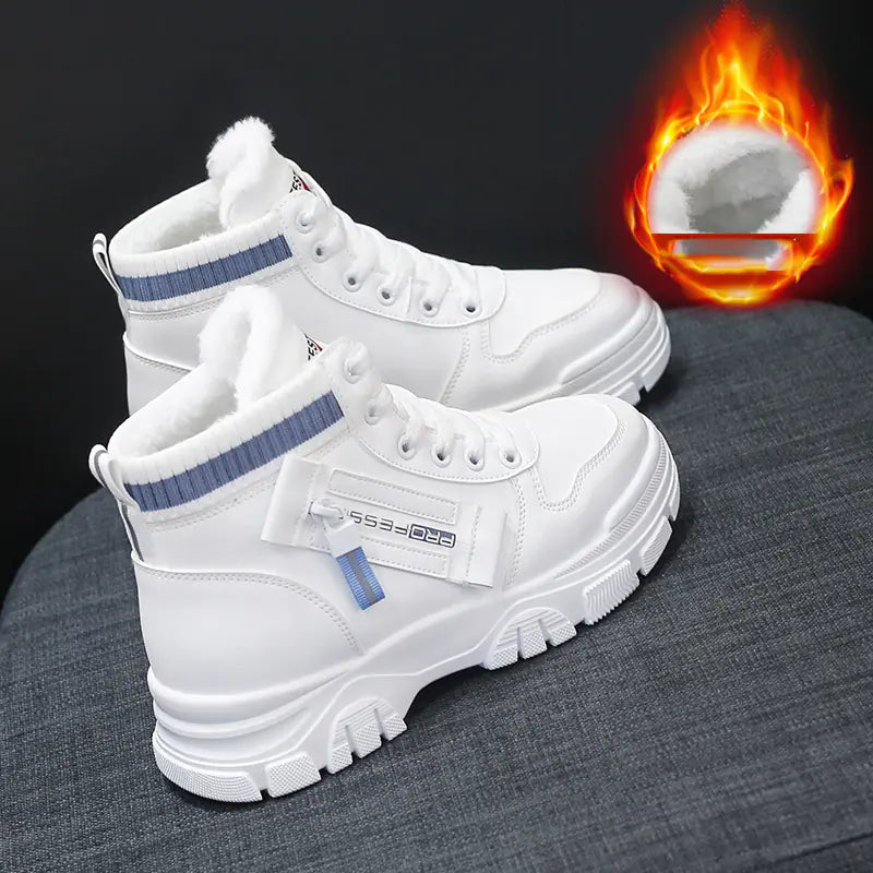 Simple High-Top Women's Leather Fashion Boots
