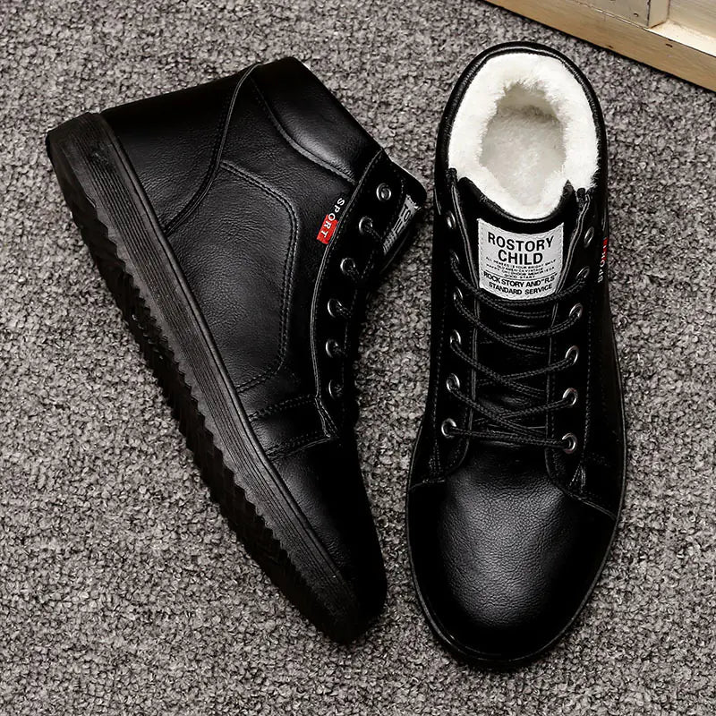 Men's Velvet Padded High-Top Cotton Shoes