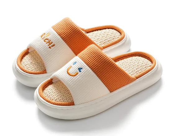 Couples Thick Bottom Cotton Linen Slippers for All Seasons