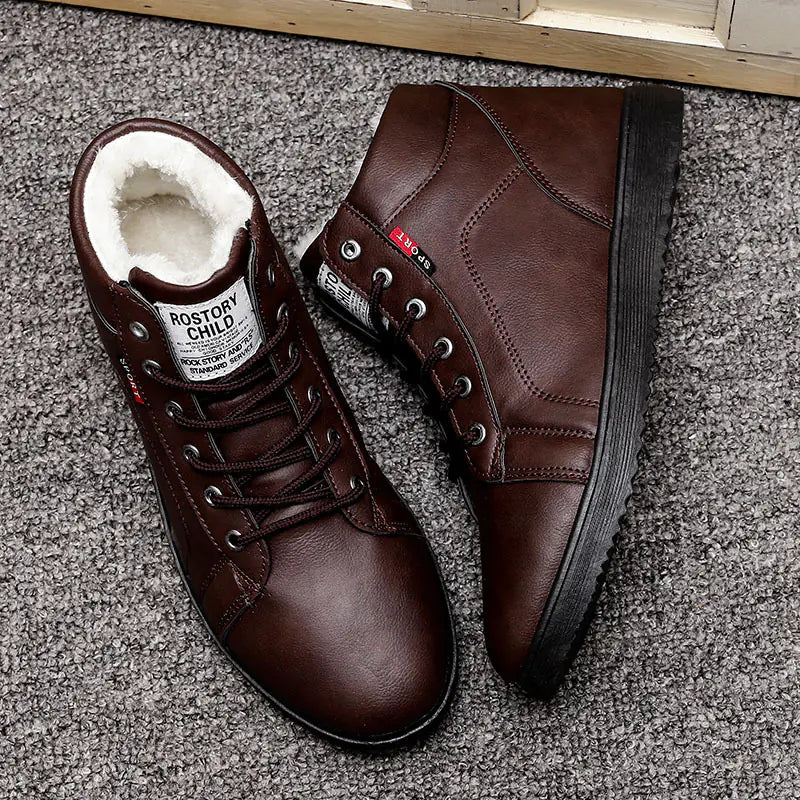 Men's Velvet Padded High-Top Cotton Shoes