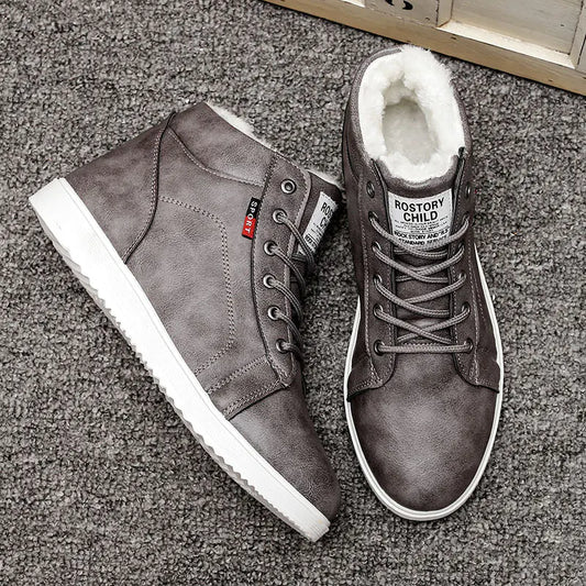 Men's Velvet Padded High-Top Cotton Shoes