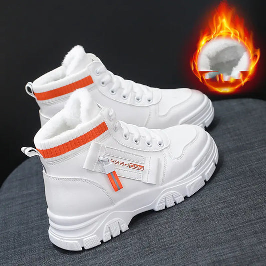 Simple High-Top Women's Leather Fashion Boots