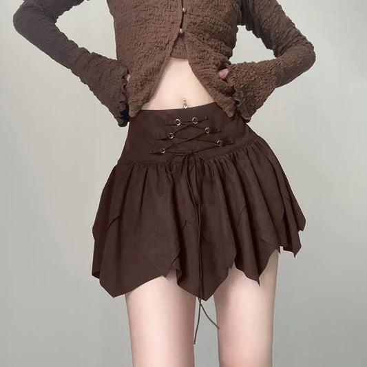 Women's Lace-up Waist Skirt