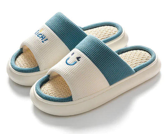 Couples Thick Bottom Cotton Linen Slippers for All Seasons